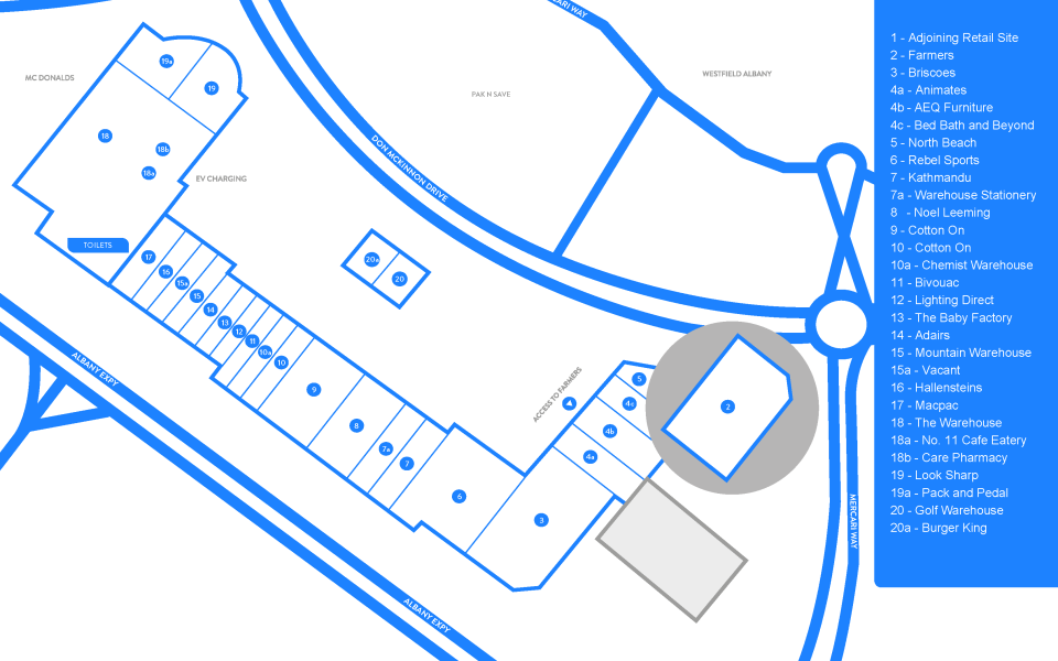 Albany Mega Centre Map 2024